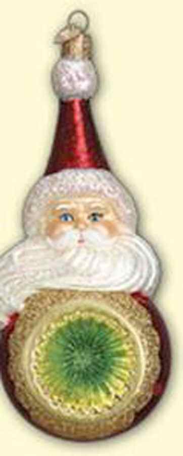 Old World Christmas Wind-Swept Santa - Green Ctr - No Box Nb2001 by Old World Christmas (Newer)-1