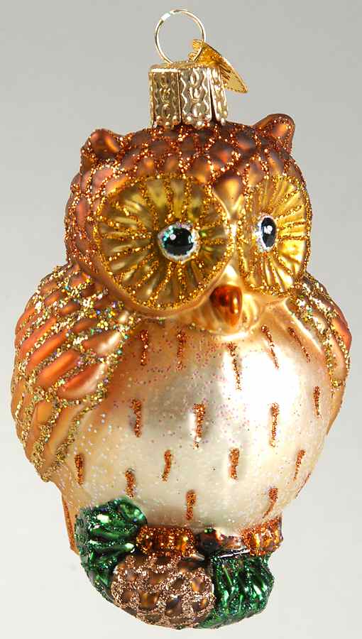 Birds-Hanging Wide-Eyed Owl - No Box by Old World Christmas (Newer)-1