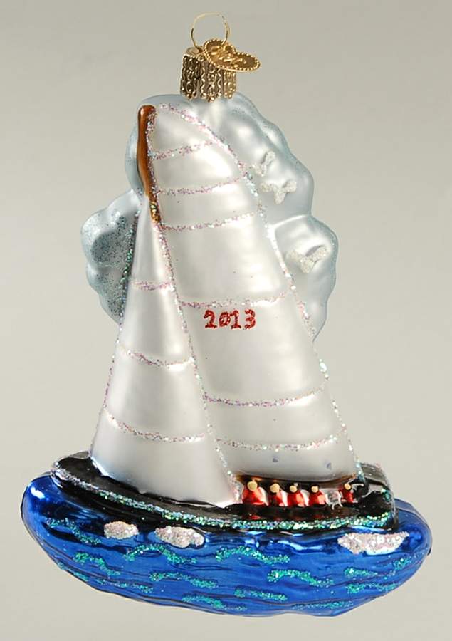 Old World Christmas Racing Sailboat 2013 - No Box Nb2007 by Old World Christmas (Newer)-1