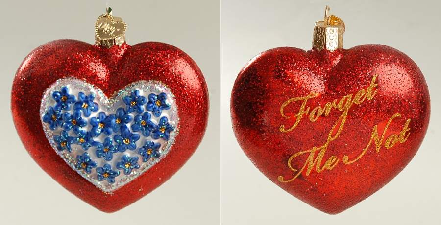 Hearts Forget Me Not Heart - No Box by Old World Christmas (Newer)-1