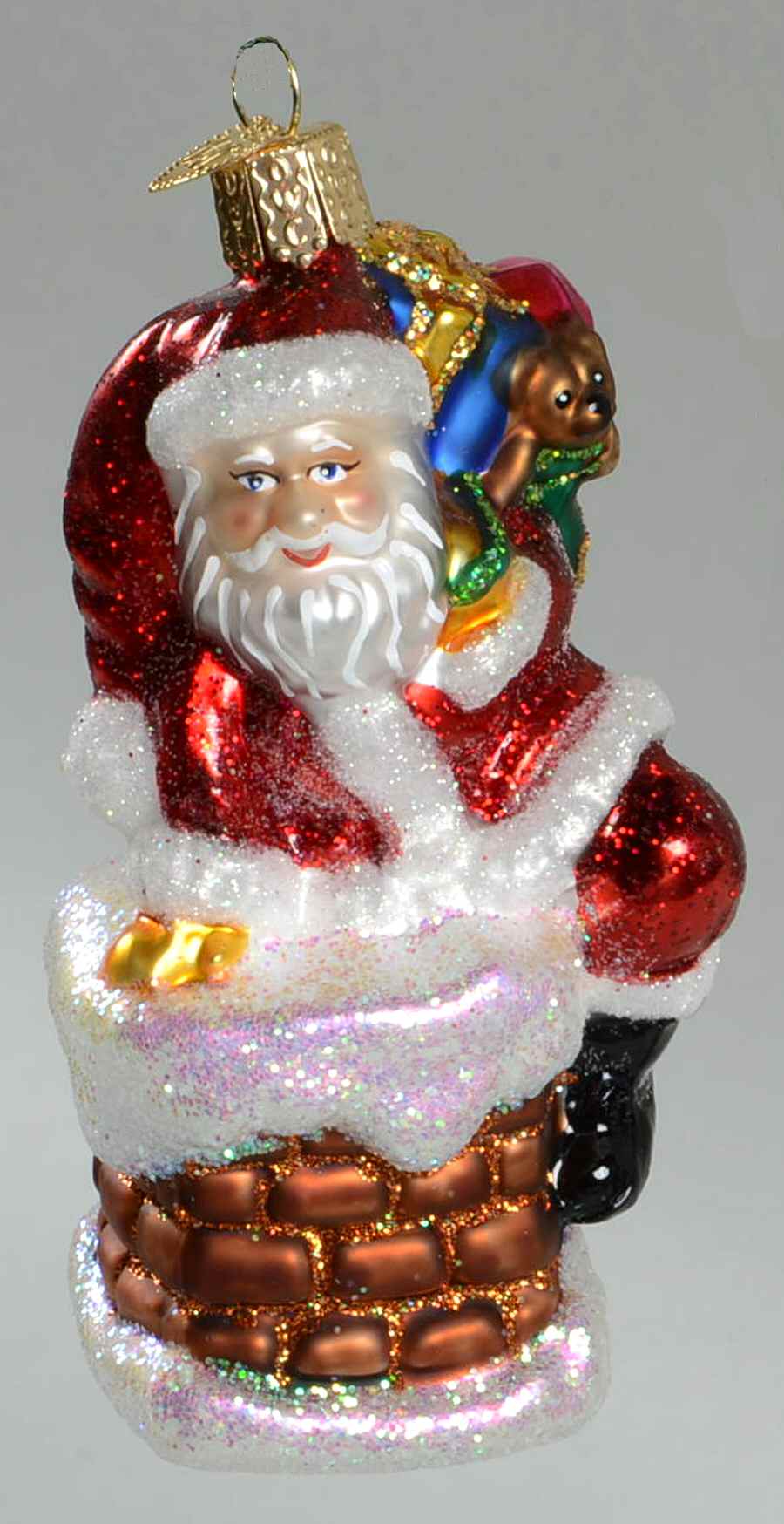 Santa and Mrs Claus Santa In Chimney - No Box by Old World Christmas (Newer)-1