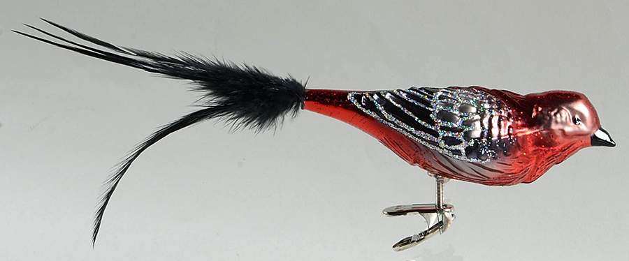 Birds - Clip-On Pine Grosbeak - No Box by Old World Christmas (Newer)-1