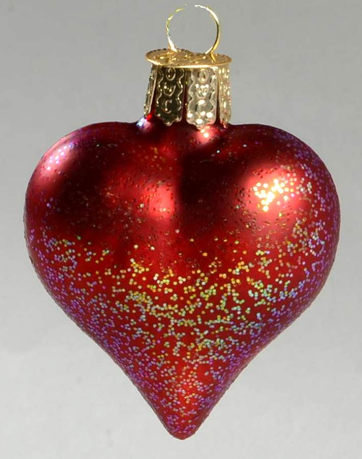 Old World Christmas Asst Heart-Red #3 Brite/Matte - No Box Nb1909 by Old World Christmas (Newer)-1