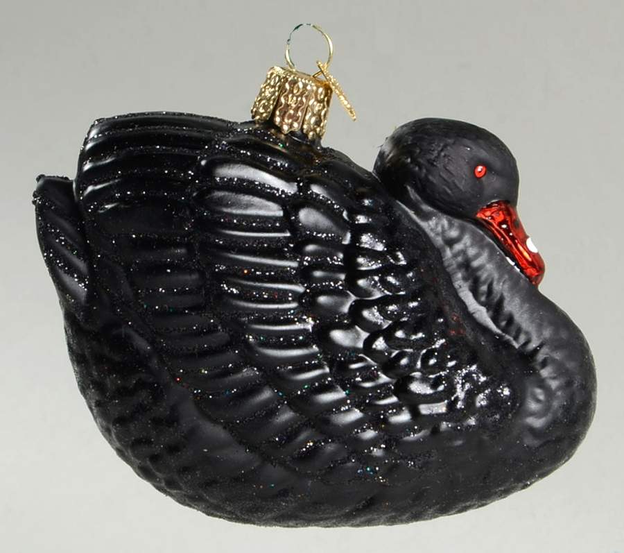 Birds-Hanging Black Swan - No Box by Old World Christmas (Newer)-1