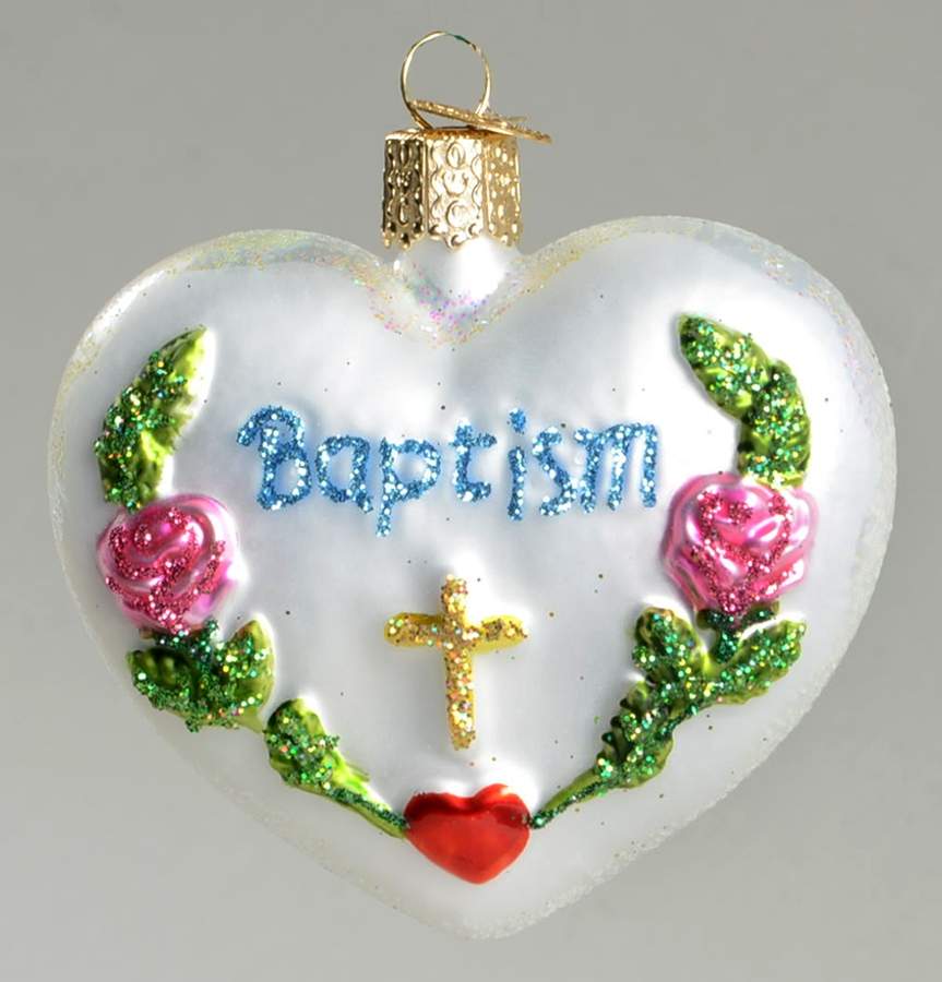 Hearts Baptism Heart - No Box by Old World Christmas (Newer)-1