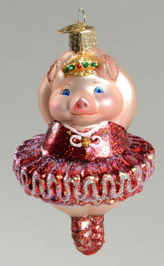 Old World Christmas Ballerina Pig - No Box Nb2069 by Old World Christmas (Newer)-1