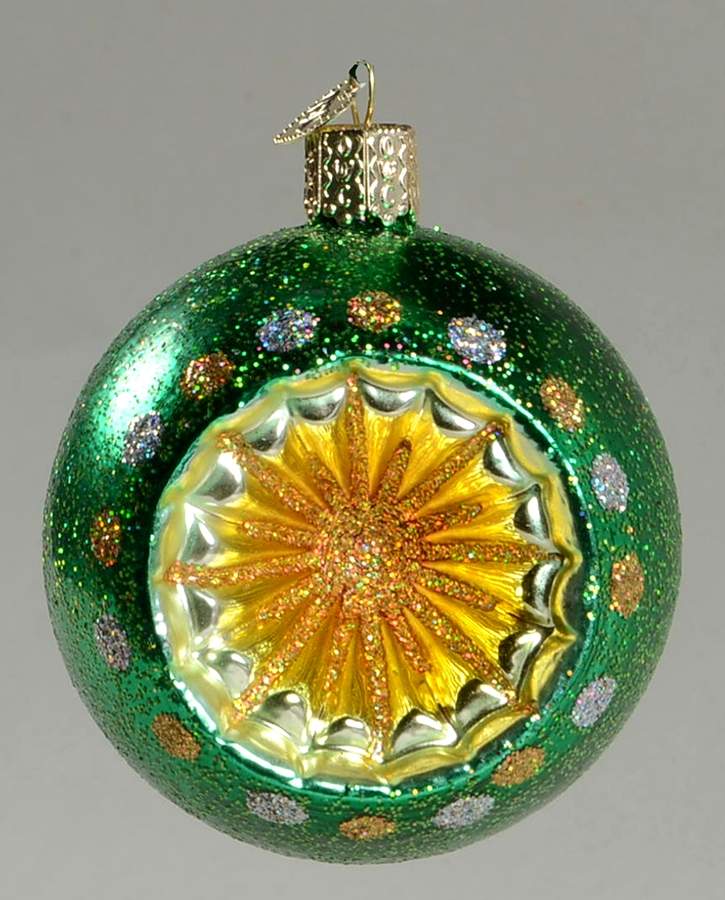 Old World Christmas Christmastime Reflector-Round Green - No Box Nb2160 by Old World Christmas (Newer)-1