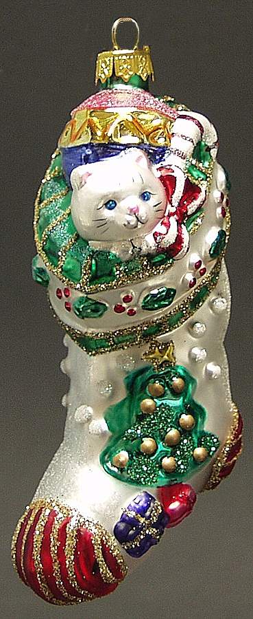 Clothing & Footwear - Fashion Stocking Filled With Gifts-White - No Box by Old World Christmas (Newer)-1
