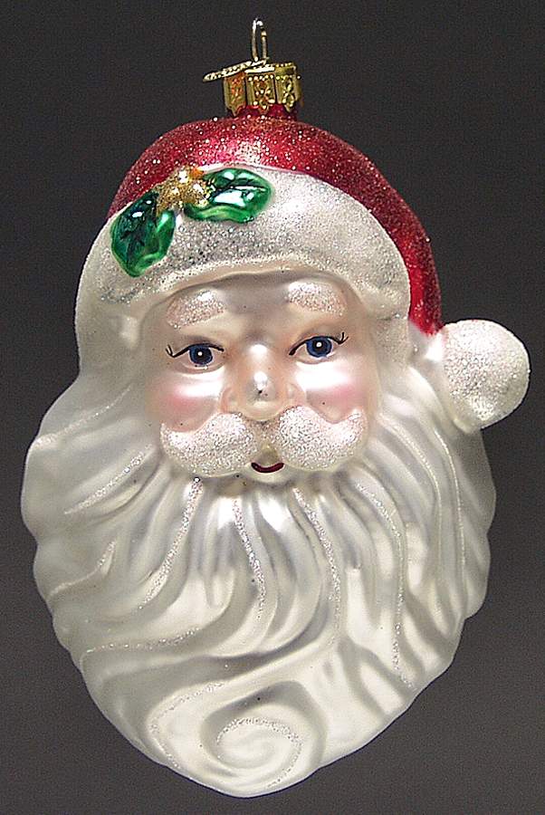 Santa and Mrs Claus Merry Santa Head - No Box by Old World Christmas (Newer)-1