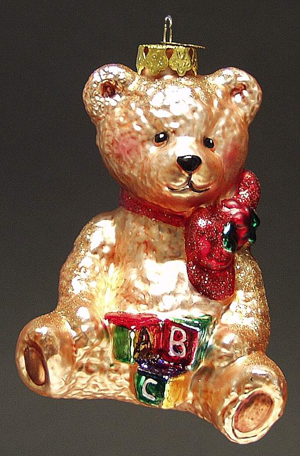 Animals Bear With Toy Blocks - No Box by Old World Christmas (Newer)-1