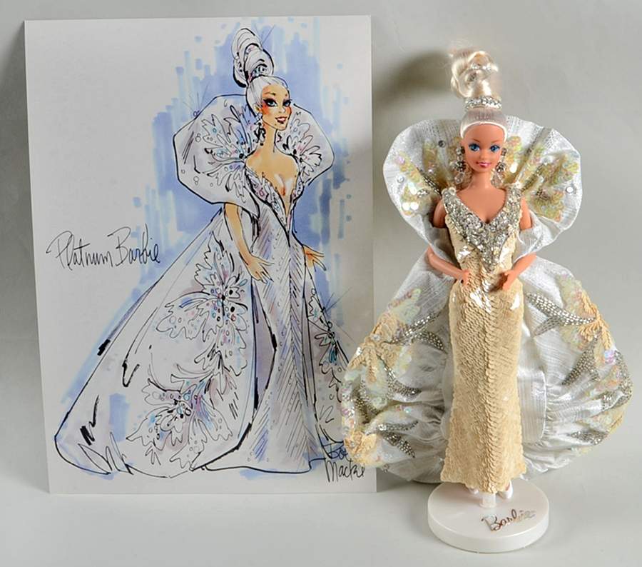 Bob Mackie Designer Collection Platinum Barbie - Boxed by Mattel-1
