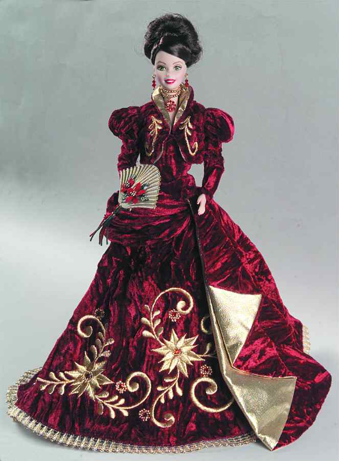 Holiday Barbie-Porcelain Holdiay Ball Barbie - Boxed by Mattel-1