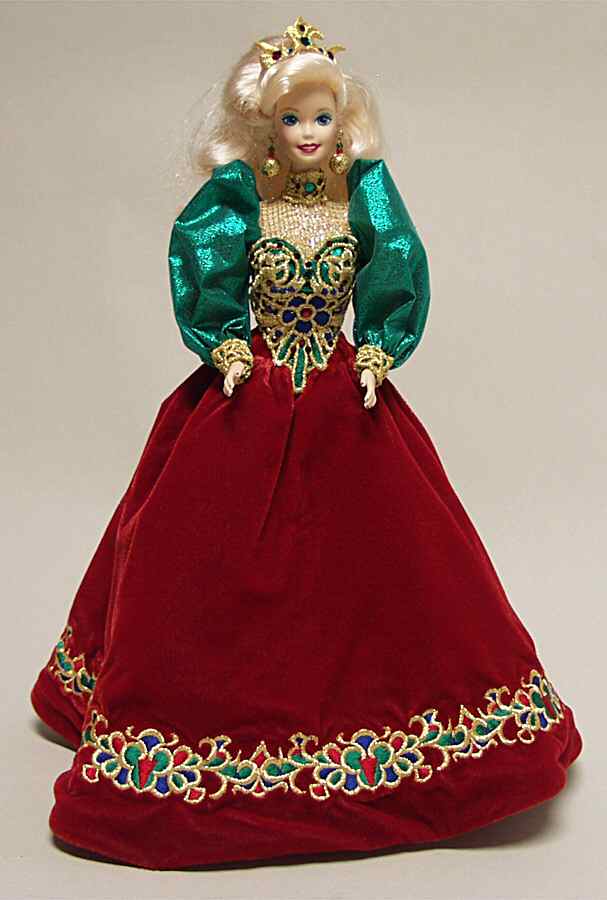 Holiday Barbie-Porcelain Holiday Jewel Barbie - With Box by Mattel-1