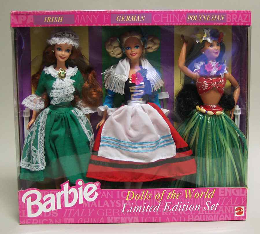 Dolls of the World Limited Edition Set-Irish,German, Polyne - Boxed by Mattel-1