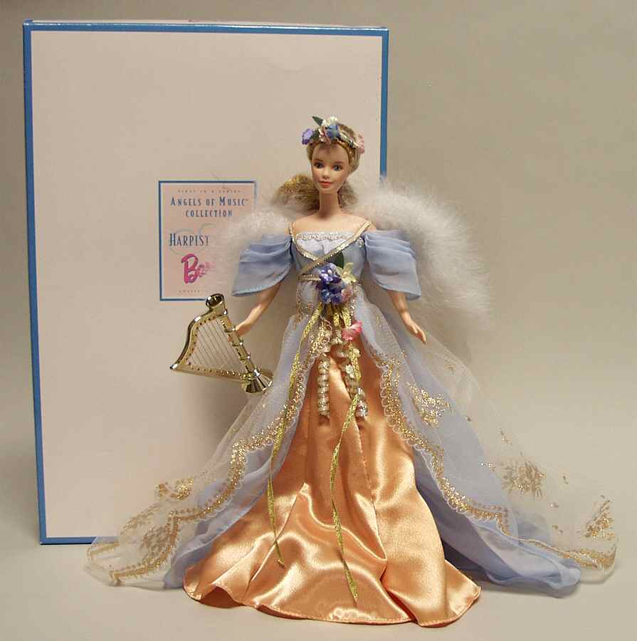 Angels of Music Collection Harpist Angel Barbie - No Box by Mattel-1
