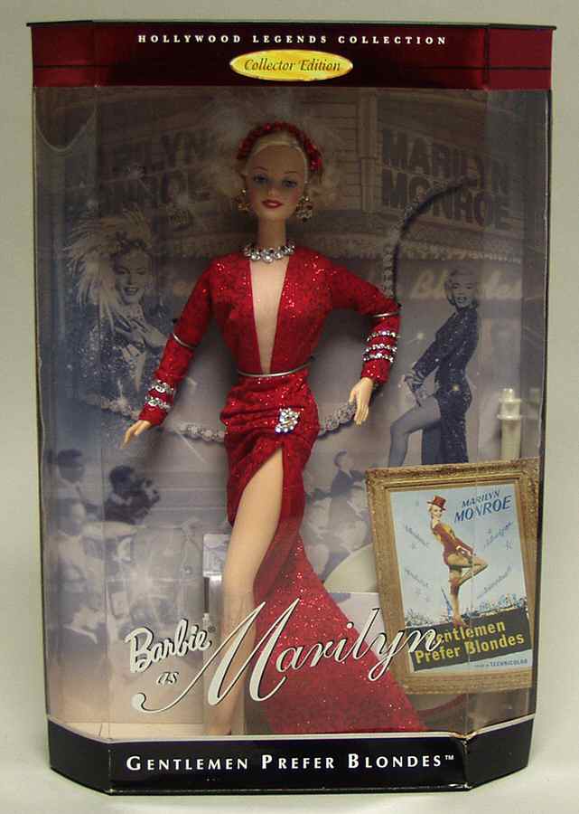 Marilyn Monroe-Hollywood Legends Gentlemen Prefer Blondes-Red Dress - Boxed by Mattel-1