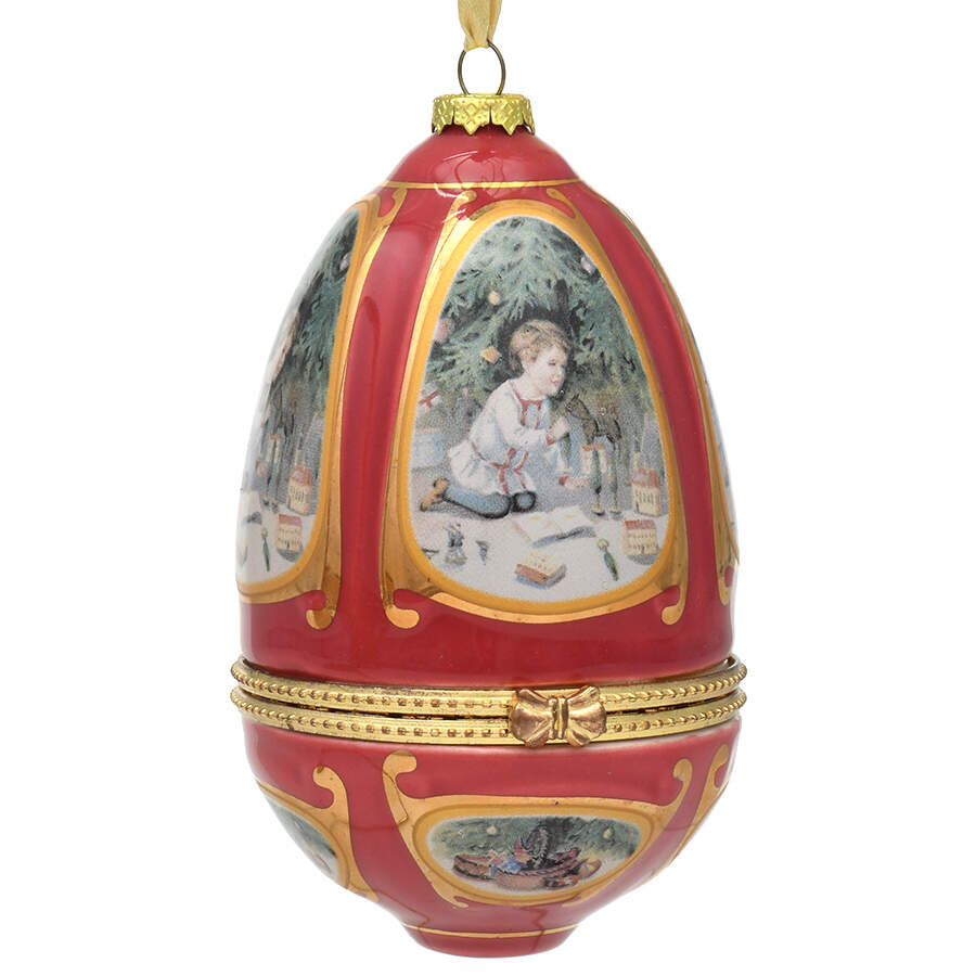 Musical Egg Ornaments Red Egg-O Little Town Of Bethlehem - Boxed by Mr Christmas-1