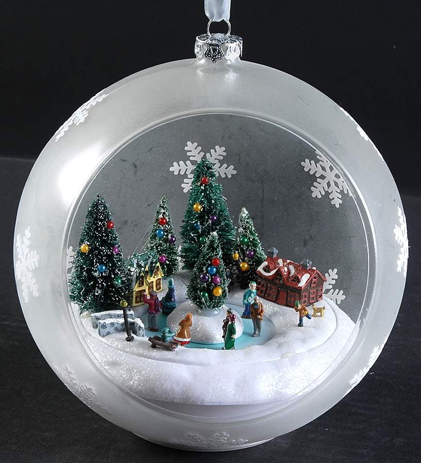 Sparkling Scene Ornaments Skating Scene Ornament - With Box by Mr Christmas-1