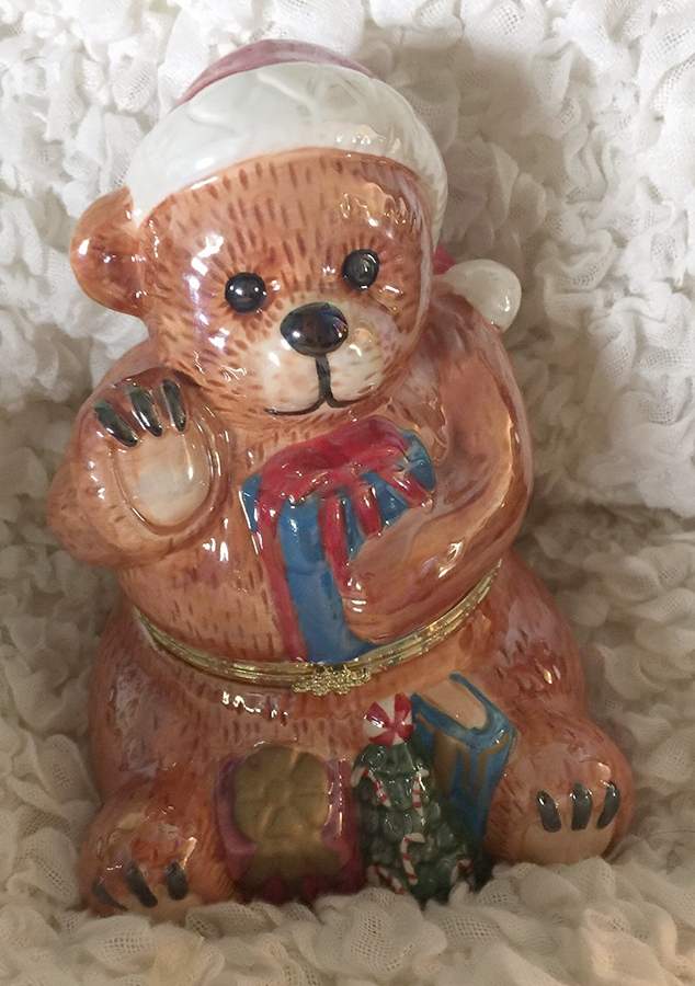 Hinged Box Musicals Teddy Bear-Jingle Bells - Boxed by Mr Christmas-1