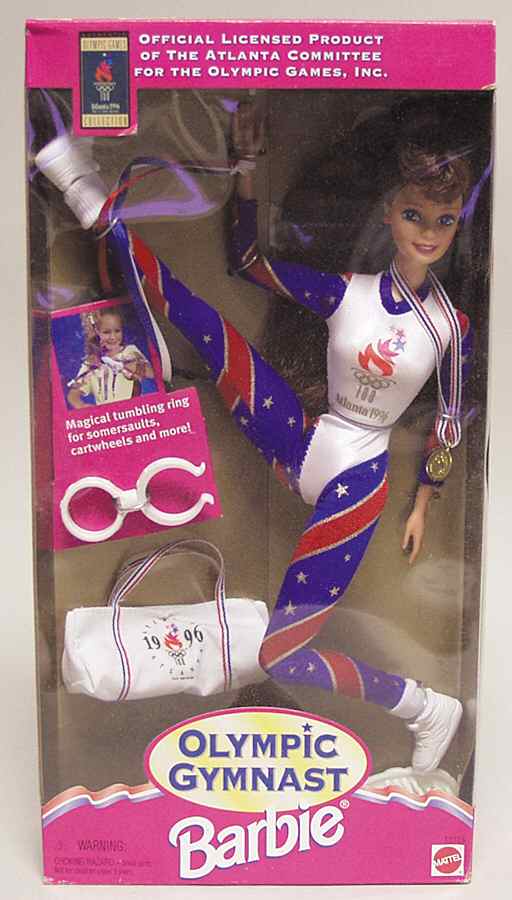 Olympic Barbie Gymnast Redhead - With Box by Mattel-1