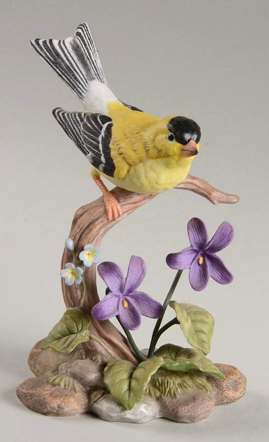 Songbird Serenade Goldfinch With Violets - No Box by Maruri-1