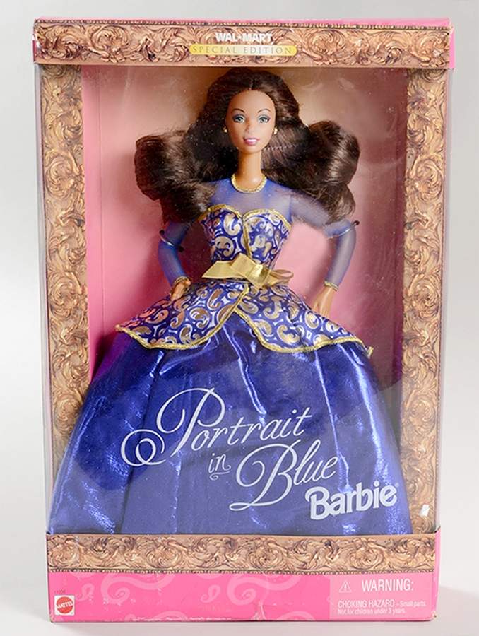 Walmart Store Barbies Portrait In Blue-African American - Boxed by Mattel-1