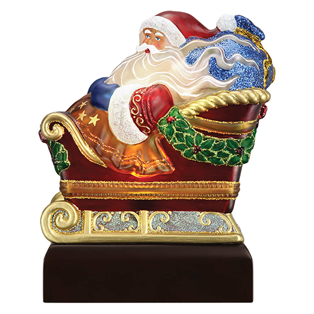 Lights Santa In Sleigh Light - No Box by Old World Christmas (Newer)-1
