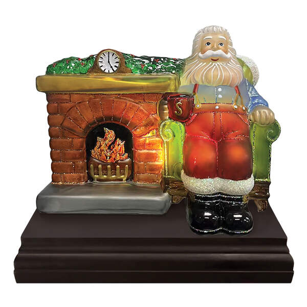 Lights Santa At Hearth Light - Boxed by Old World Christmas (Newer)-1