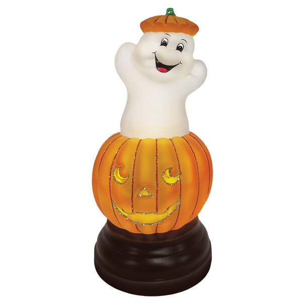 Lights Ghost Pumpkin Light - Boxed by Old World Christmas (Newer)-1