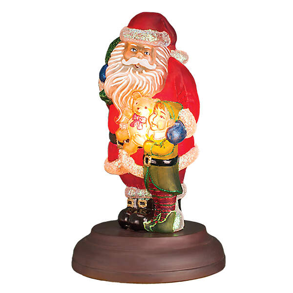Lights Santa's Bright-Eyed Buddy - No Box by Old World Christmas (Newer)-1