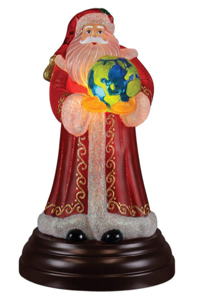 Lights World Peace Santa Light - Boxed by Old World Christmas (Newer)-1