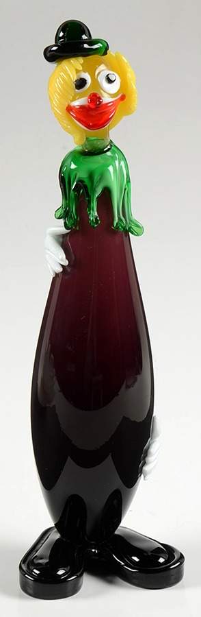 Murano Figurines Clown-Egg Plant Body - No Box by Murano Glass-1