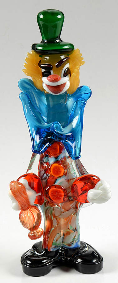 Murano Figurines Clown-Red & Blue With Vase In Hand - No Box by Murano Glass-1