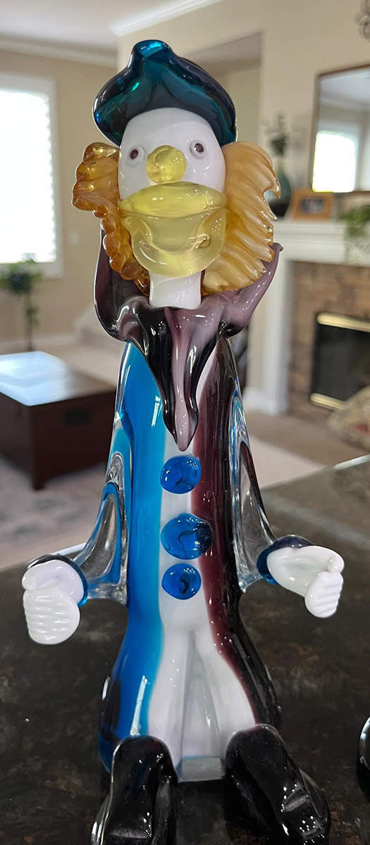 Murano Figurines Clown With Blue & Purple Suit - No Box by Murano Glass-1