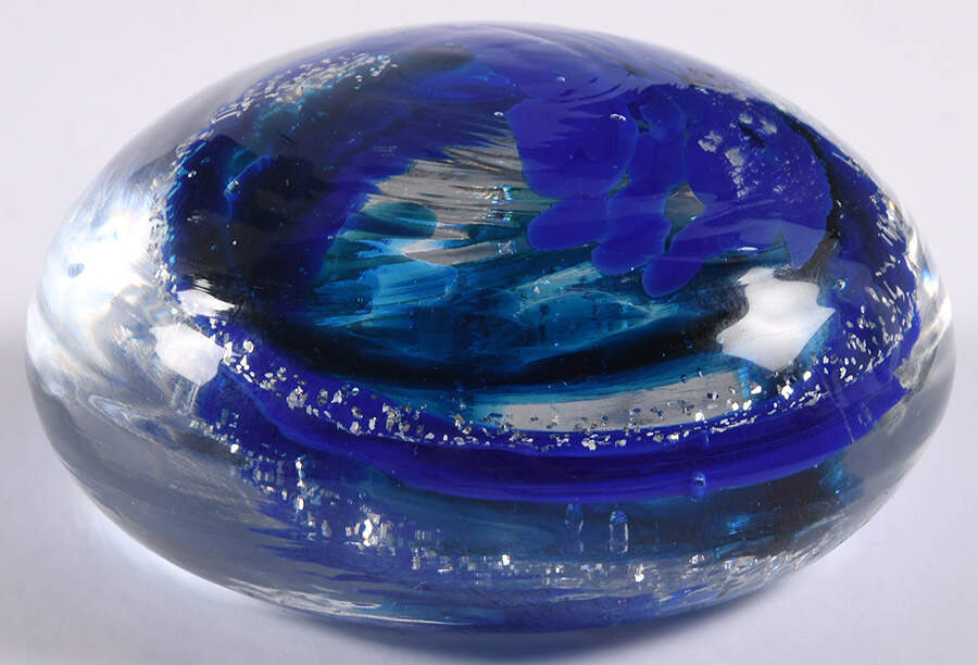 Murano Figurines Blue/Glitter Paperweight - No Box by Murano Glass-1