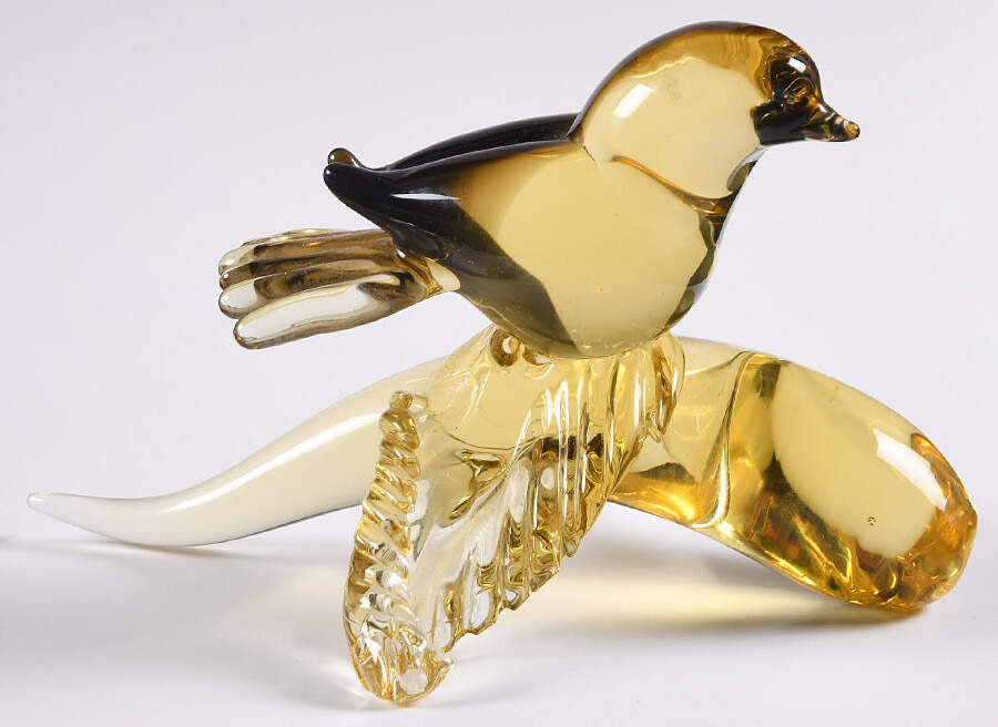 Murano Figurines Bird On Branch - No Box by Murano Glass-1