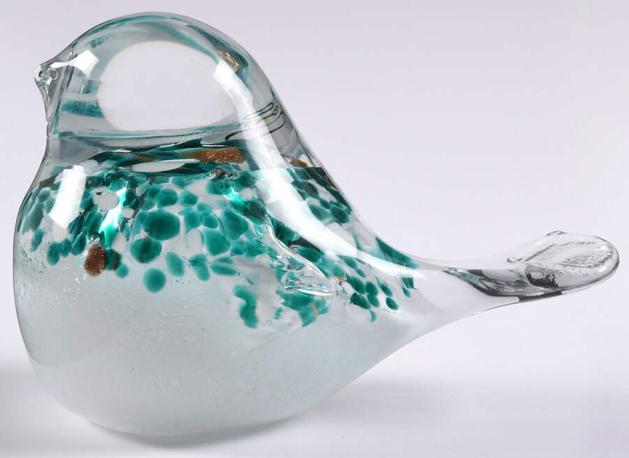 Murano Figurines Bird- Green/White - No Box by Murano Glass-1