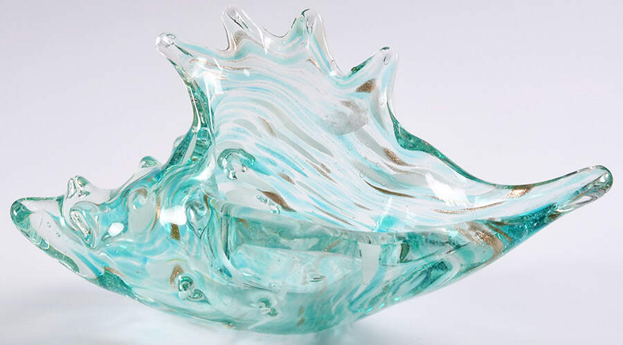 Murano Figurines Conch Shell - Turquise - No Box by Murano Glass-1