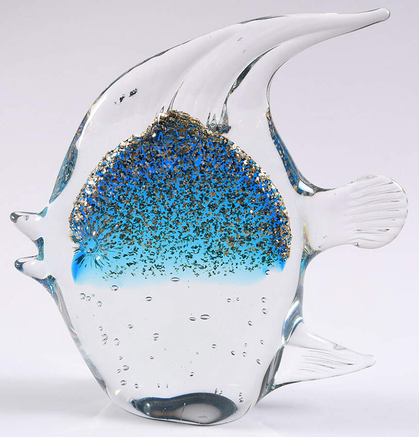 Murano Figurines Angelfish - Blue/Gold - No Box by Murano Glass-1