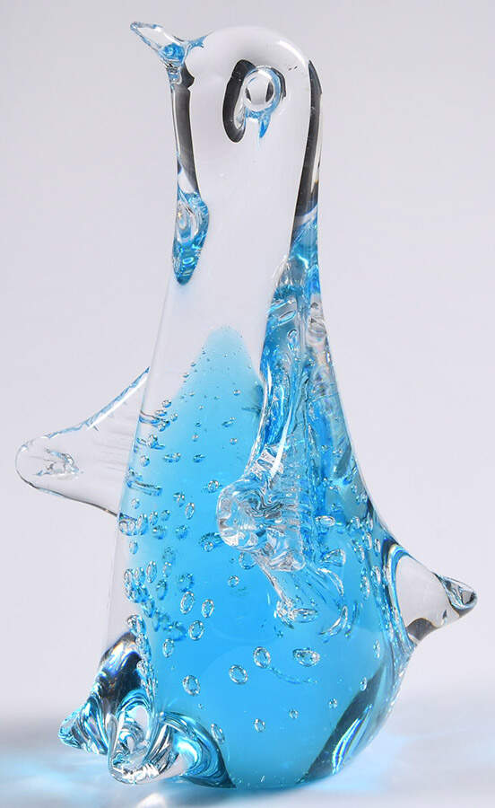 Murano Figurines Penguin - Blue - No Box by Murano Glass-1