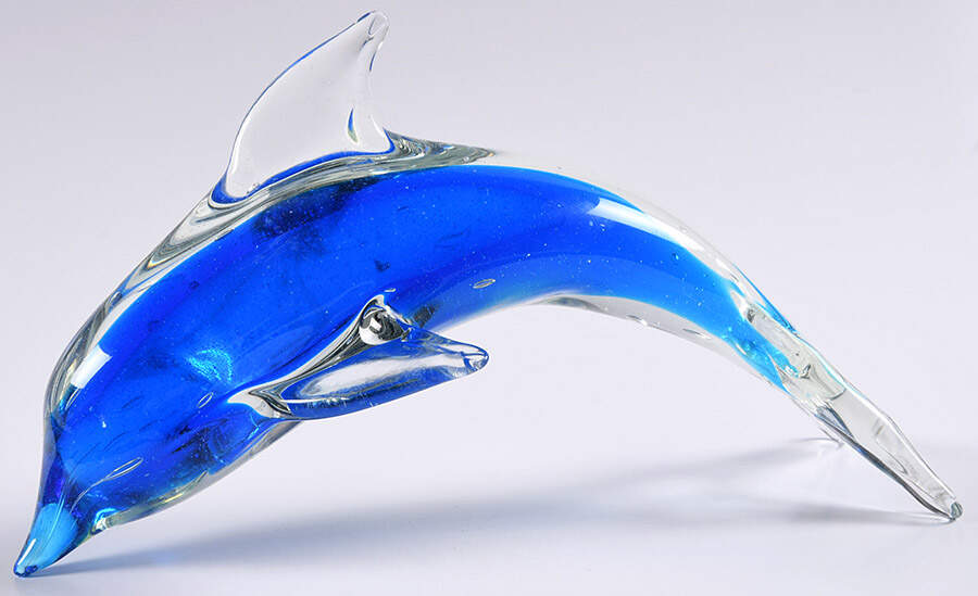 Murano Figurines Dolphin-Blue - No Box by Murano Glass-1