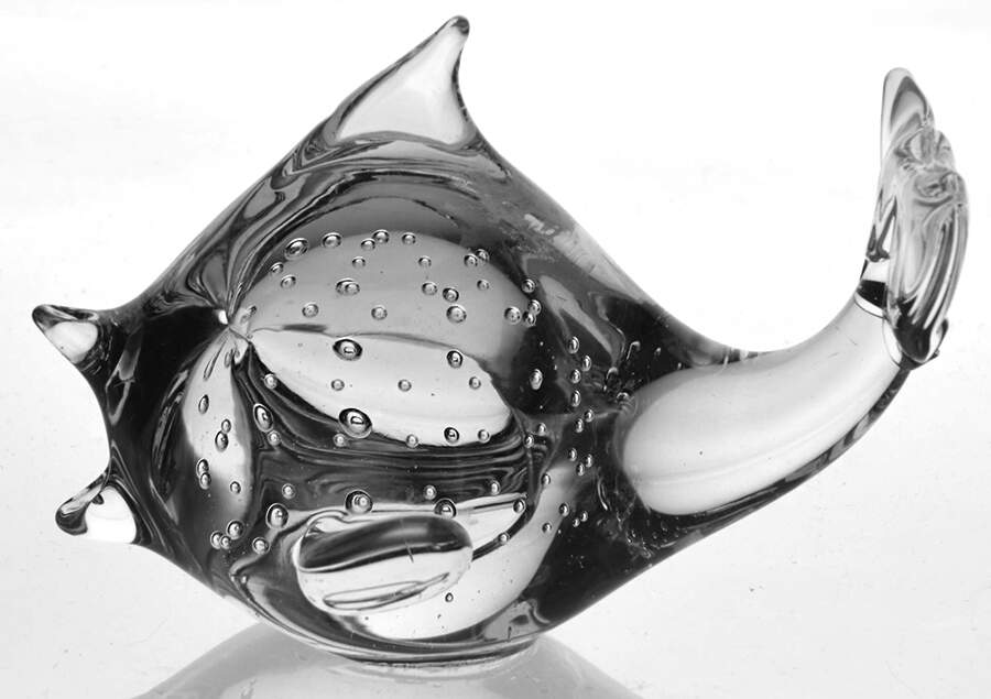 Murano Figurines Whale-Clear/Bubbles - No Box by Murano Glass-1