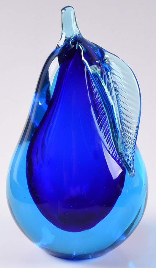 Murano Figurines Pear-Blue - No Box by Murano Glass-1