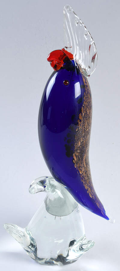 Murano Figurines Cockatoo - Blue - No Box by Murano Glass-1