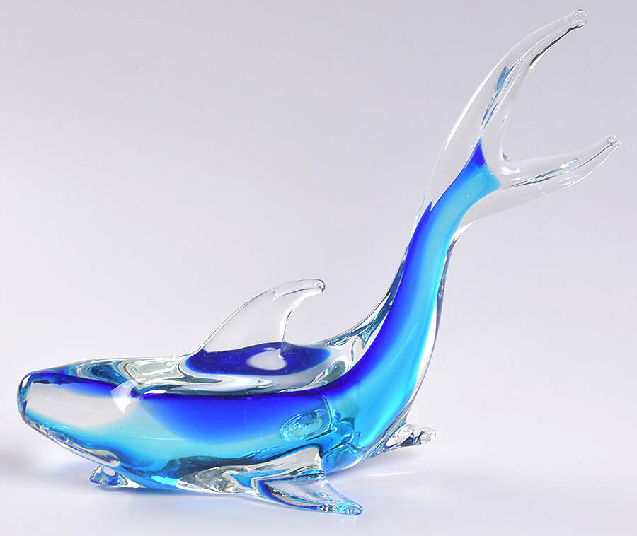Murano Figurines Dolphin-Tail Up - No Box by Murano Glass-1