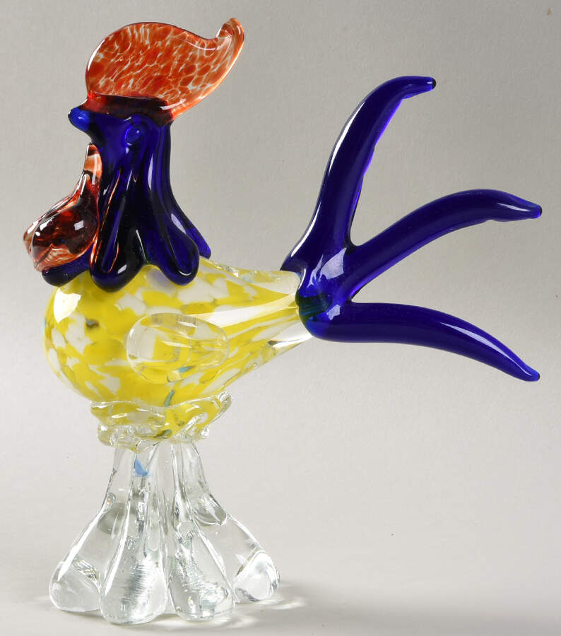 Murano Figurines Confetti Glass Rooster - No Box by Murano Glass-1