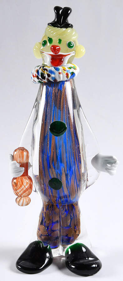 Murano Figurines Clown With Yellow Hair - No Box by Murano Glass-1