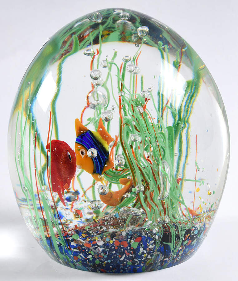 Murano Figurines Tropical Fish Paperweight - No Box by Murano Glass-1