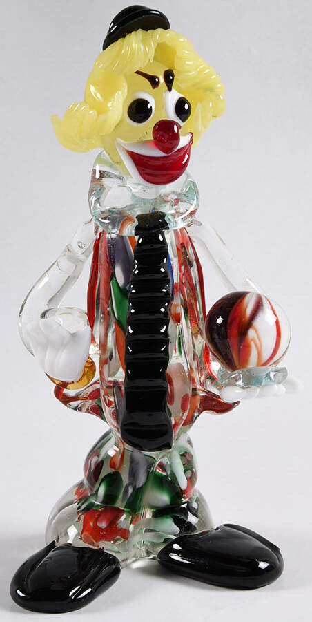 Murano Figurines Clown With Ball/Yellow Hair - No Box by Murano Glass-1