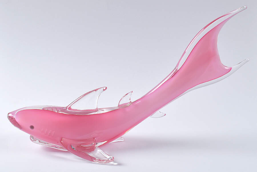 Murano Figurines Pink Shark - No Box by Murano Glass-1
